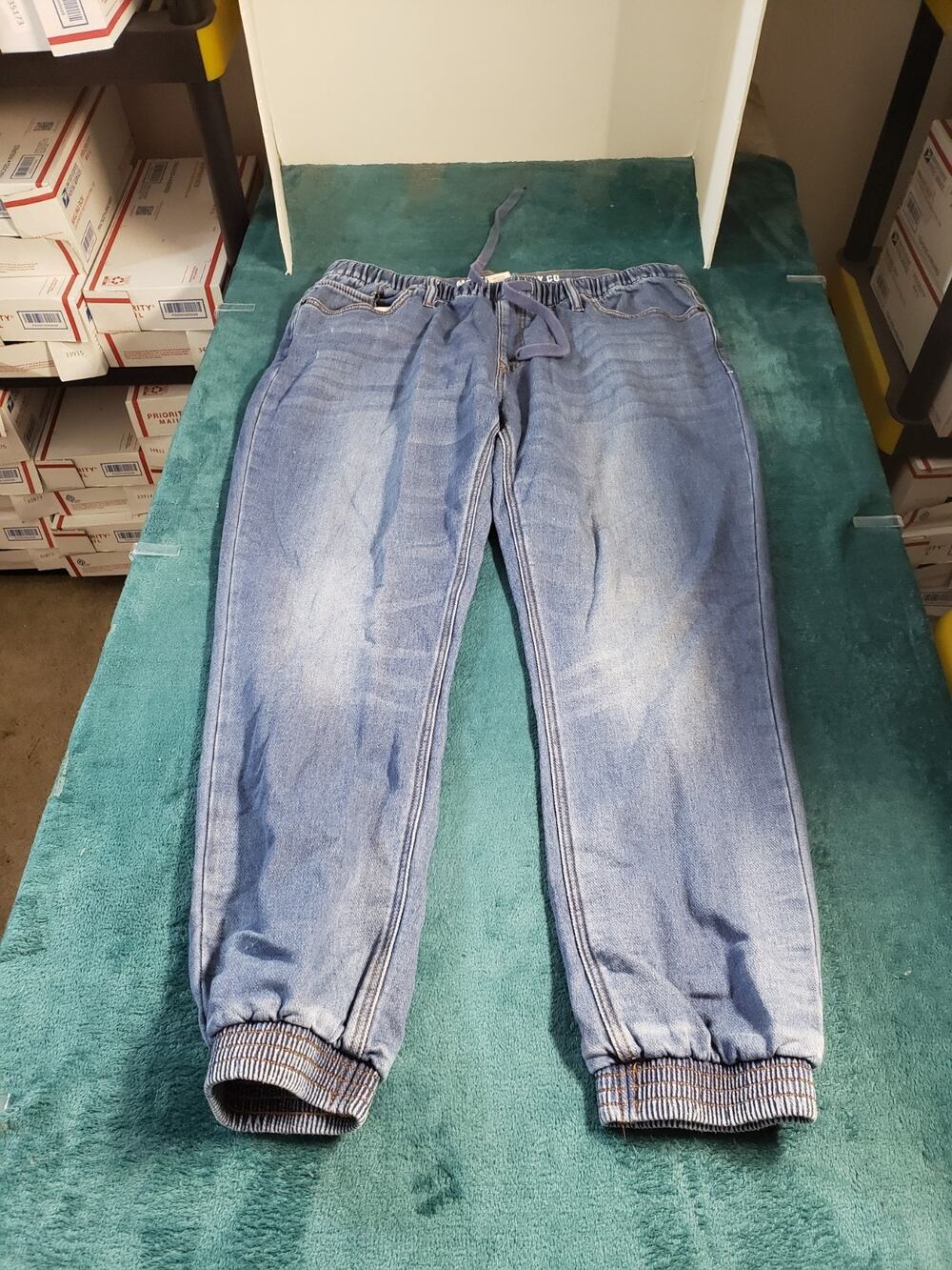 Mossimo Pants Size Large Women Blue Pants Stretch Pull On Ladies Mid Rise Jogger